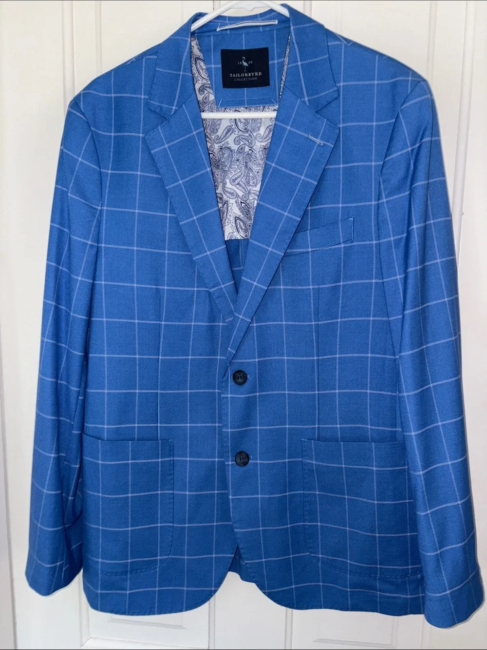 Tailorbyrd Men's Blue Windowpane Sport Coat